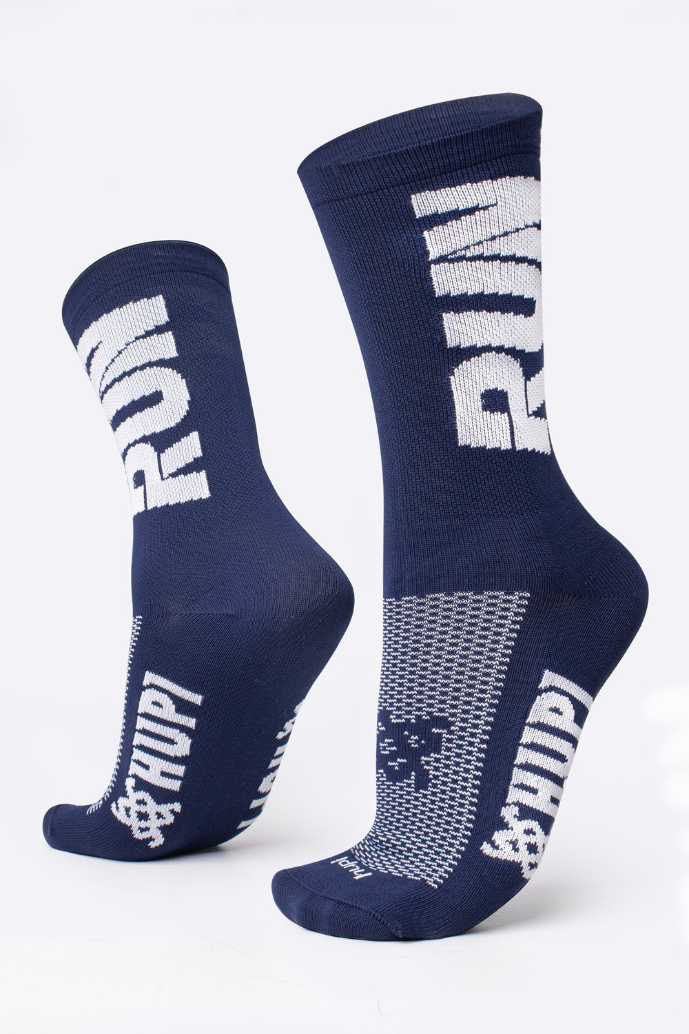 Kit 02 Pares Meia Corrida Hupi Run Tamanho 36-42 Azul e Amarelo