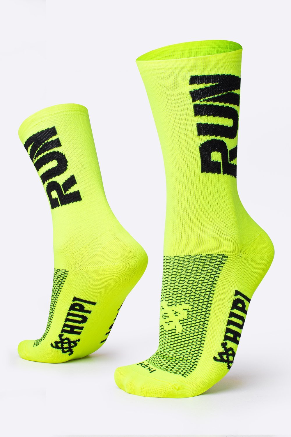 Kit 02 Pares Meia Corrida Hupi Run Tamanho 36-42 Azul e Amarelo