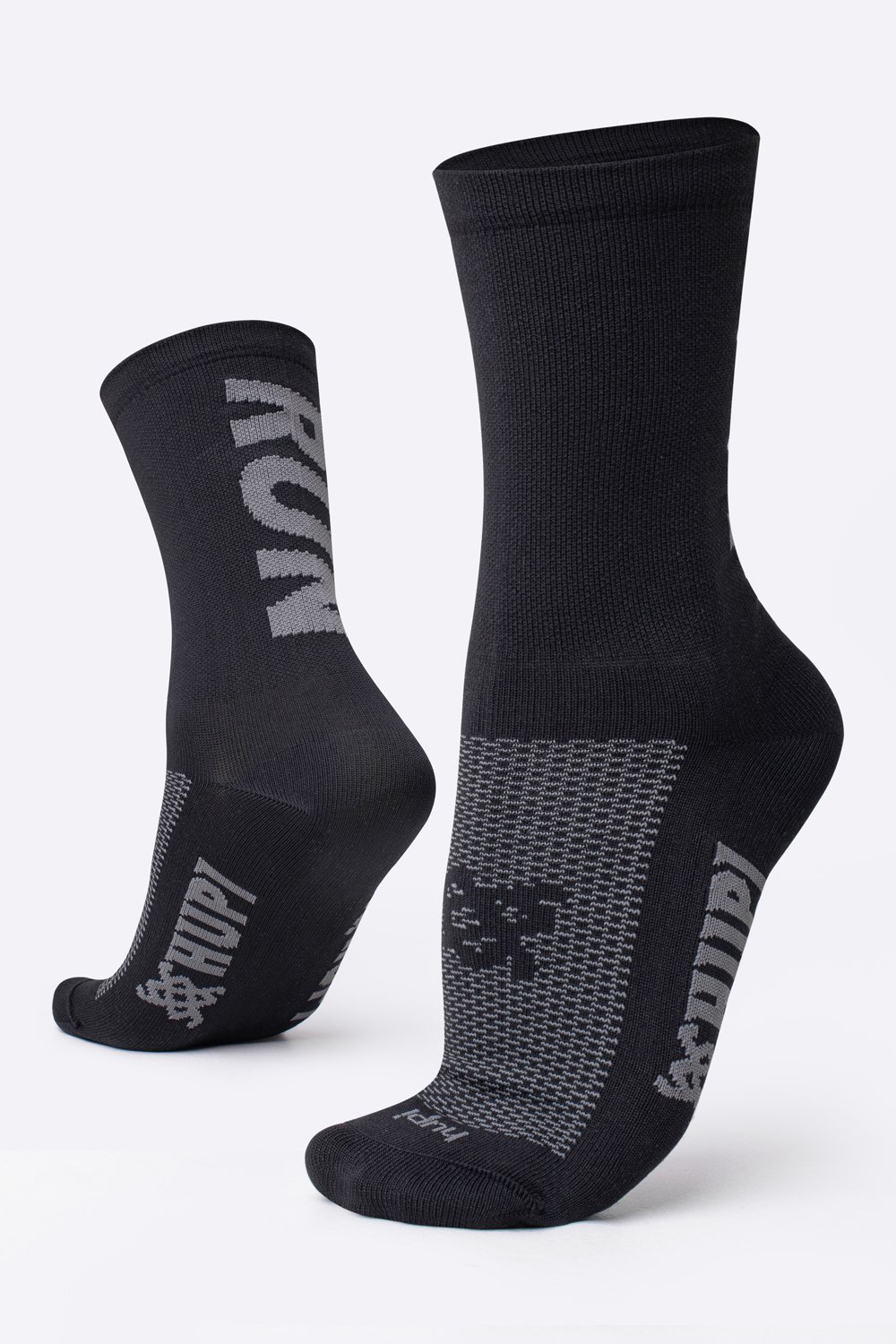 Kit 02 Pares Meia Corrida Hupi Run Tamanho 36-42 Preto e Cinza
