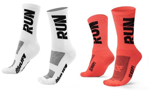 Kit 02 Pares Meia Corrida Hupi Run Tamanho 36-42 Branco e Laranja
