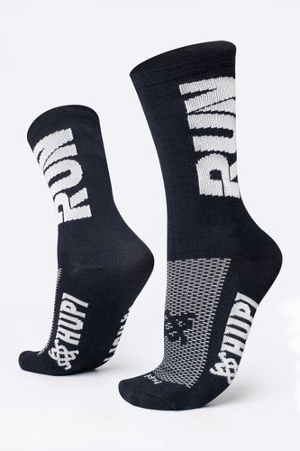 Kit 02 Pares Meia Corrida Hupi Run Tamanho 36-42 Preto e Azul