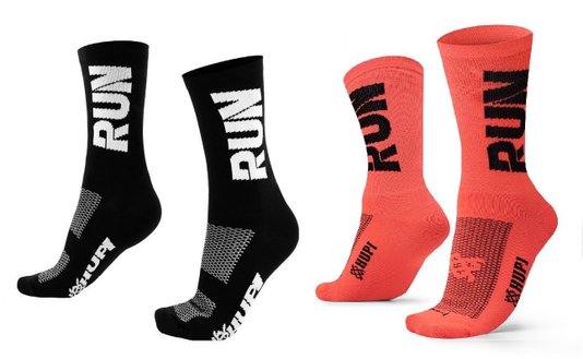 Kit 02 Pares Meia Corrida Hupi Run Tamanho 36-42 Preto e Laranja