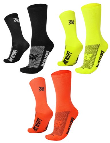 Kit 03 Pares Meia Corrida Hupi Run Cano Médio 36-42 Lisas Coloridas