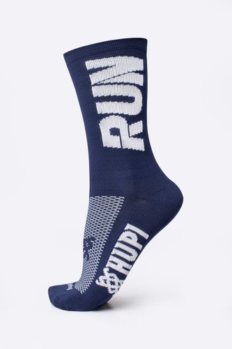 Kit 03 Pares Meia Corrida Hupi Run Cano Médio 36-42 Run Azul Marinho