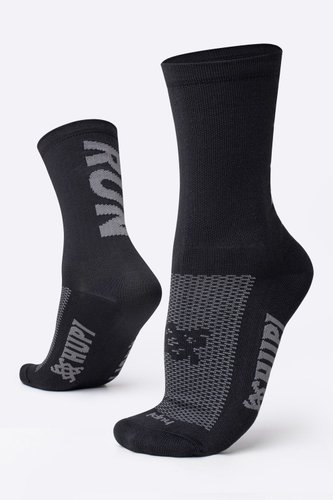 Kit 03 Pares Meia Corrida Hupi Run Cano Médio 36-42 Run Branco Preto e Cinza