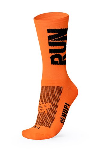 Kit 03 Pares Meia Corrida Hupi Run Cano Médio 36-42 Run Laranja