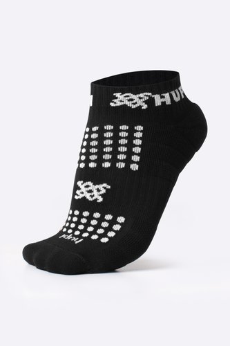 Meia Curta para Corrida HUPI Running Pro Preto e Branco