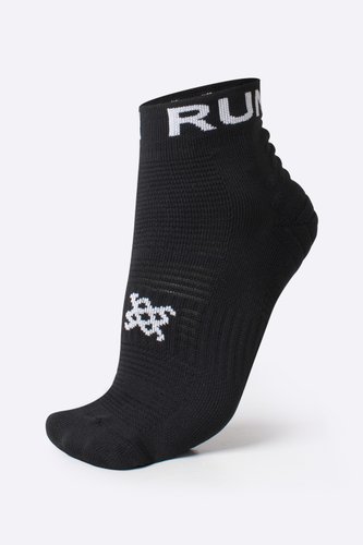 Meia Curta para Corrida HUPI Running Pro RUN Preto e Branco
