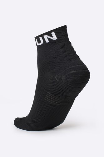 Meia Curta para Corrida HUPI Running Pro RUN Preto e Branco
