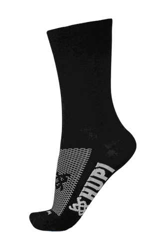 Meia de Corrida Bike HUPI Lisa Preto Liso 36-42 Cano Médio