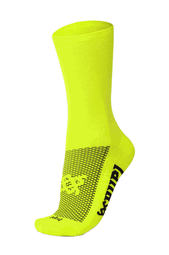 Meia de Corrida Ciclismo HUPI Lisa Amarelo Neon 36-42