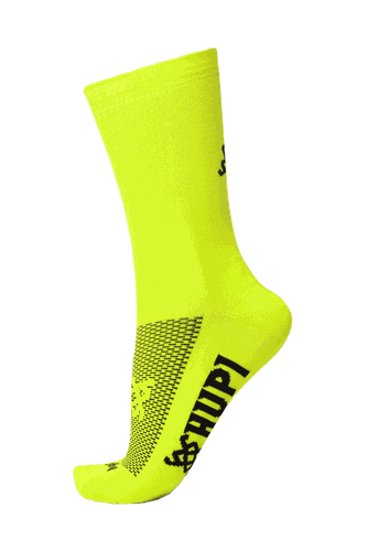 Meia de Corrida Ciclismo HUPI Lisa Amarelo Neon 36-42