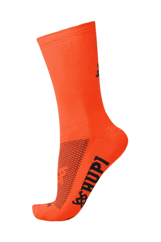 Meia de Corrida Ciclismo HUPI Lisa Laranja Neon 36-42