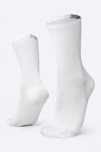 Meia de Corrida e Ciclismo HUPI Carbono Branco