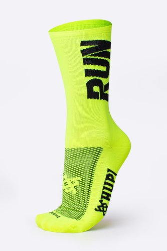 Meia de Corrida HUPI RUN Amarelo Neon