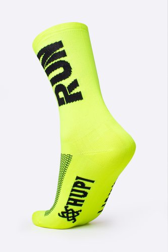 Meia de Corrida HUPI RUN Amarelo Neon
