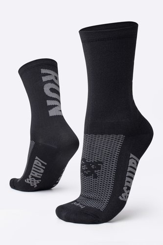 Meia de Corrida HUPI RUN Preto e Cinza