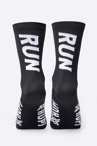 Meia HUPI RUN RUN Preto/Branco