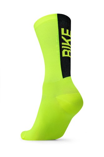 Meia Para Ciclismo Bike B.V. Cano Médio Unissex Amarelo Neon