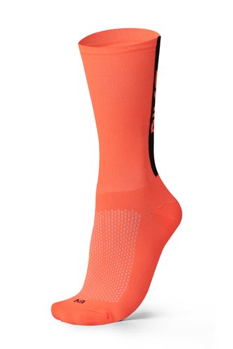 Meia Para Ciclismo Bike B.V. Cano Médio Unissex Laranja Neon