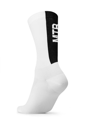 Meia Para Ciclismo MTB B.V. Cano Médio Unissex Branco e Preto