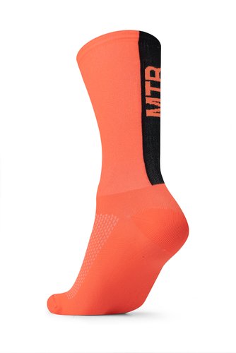 Meia Para Ciclismo MTB B.V. Cano Médio Unissex Laranja Neon