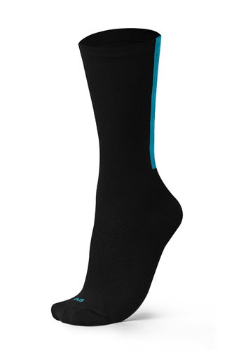 Meia Para Ciclismo MTB B.V. Cano Médio Unissex Preto e Azul