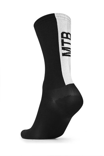 Meia Para Ciclismo MTB B.V. Cano Médio Unissex Preto e Branco