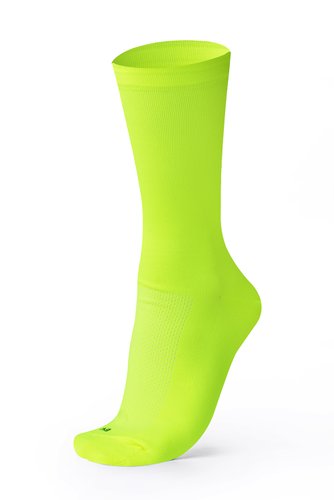 Meia Para Corrida Ciclismo Esportiva B.V. Cano Médio Unissex Lisa Amarelo Neon