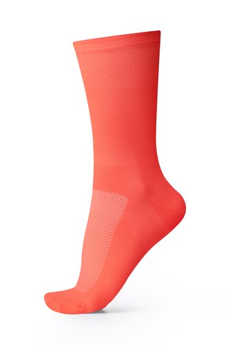 Meia Para Corrida Ciclismo Esportiva B.V. Cano Médio Unissex Lisa Laranja Neon