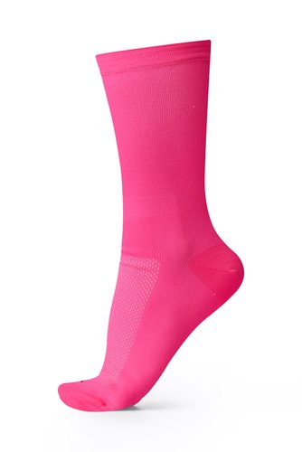 Meia Para Corrida Ciclismo Esportiva B.V. Cano Médio Unissex Lisa Rosa Neon