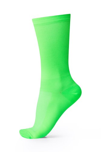 Meia Para Corrida Ciclismo Esportiva B.V. Cano Médio Unissex Lisa Verde Neon