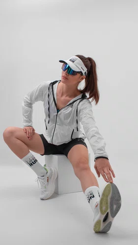 Meia para Corrida HUPI Live Love Run Branca Cano Médio