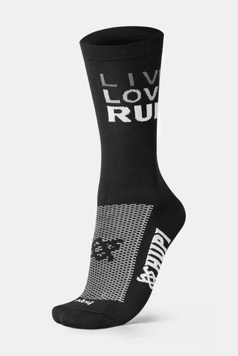 Meia para Corrida HUPI Live Love Run Preta Cano Médio