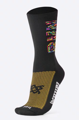 Meia para Corrida HUPI Run Colors Preto Cano Médio
