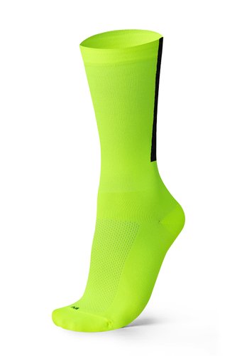 Meia Para Corrida Running Run B.V. Cano Médio Unissex Amarelo Neon