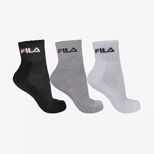 Tripack Meia Fila Cano Médio Unissex Branco/ Preto/ Cinza