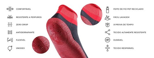 Sapatilha Antiderrapante Multisports Fiber Knit Cinza