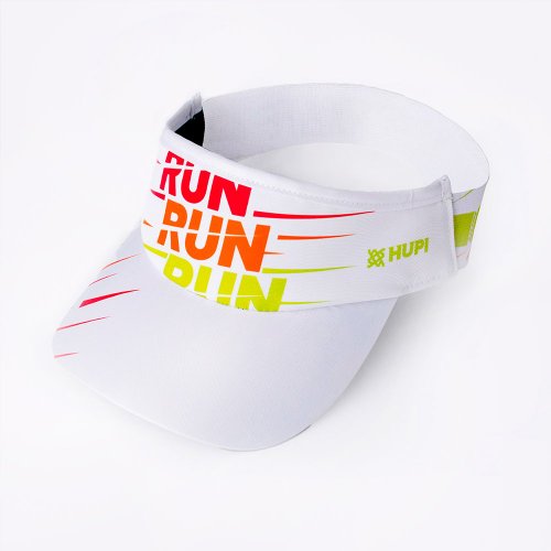 Viseira Para Corrida HUPI Running Run Run Run Branca