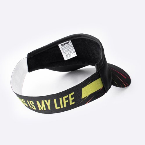 Viseira para Corrida Hupi Running Run Run Run Preto