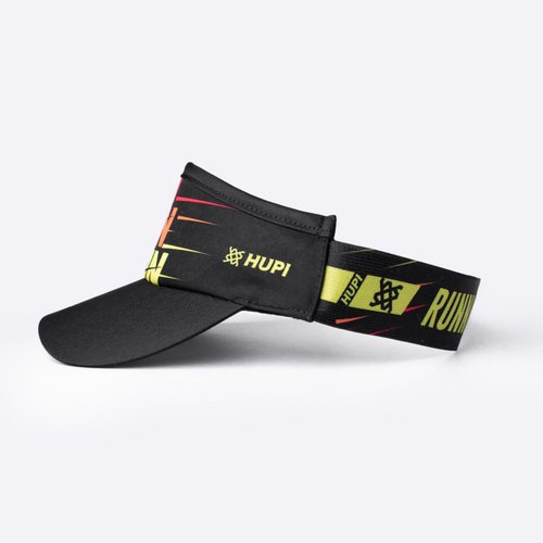 Viseira para Corrida Hupi Running Run Run Run Preto