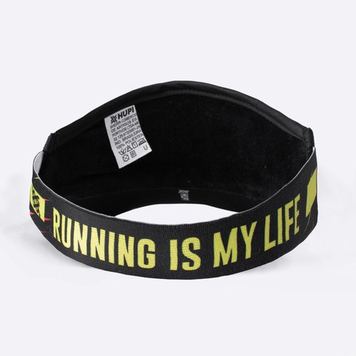 Viseira para Corrida Hupi Running Run Run Run Preto