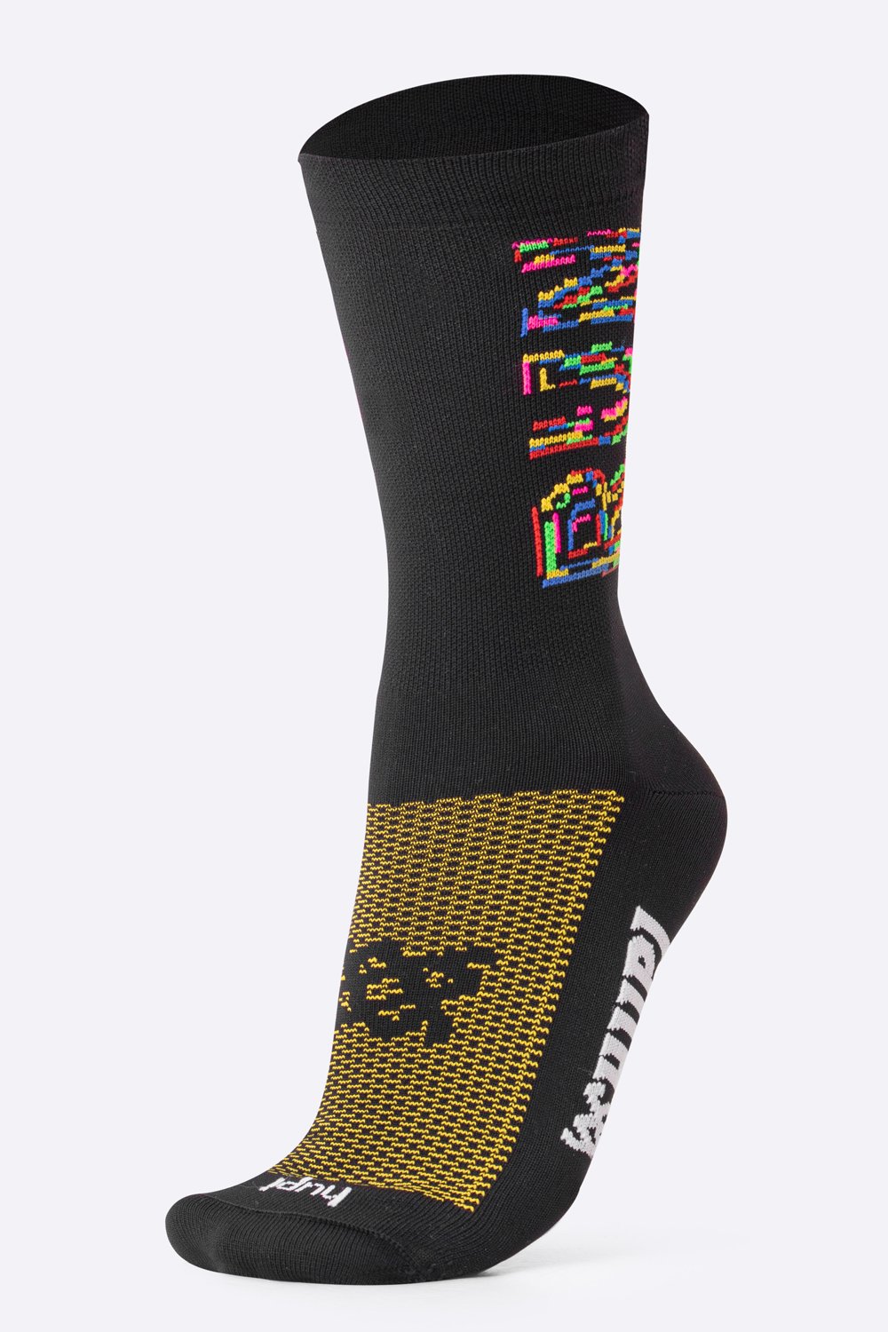Meia para Corrida HUPI Run Colors Preto Cano Médio