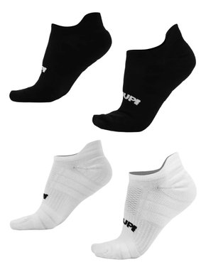 Kit 02 Pares Meia Corrida Hupi Pro Invisível 36-42 Preto e Branco