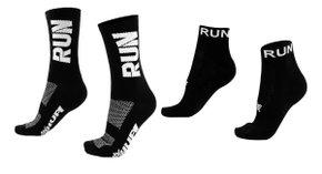 Kit 02 Pares Meia Corrida Hupi Run Cano Médio E Curto 36-42