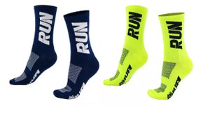 Kit 02 Pares Meia Corrida Hupi Run Tamanho 36-42 Azul e Amarelo