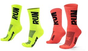 Kit 02 Pares Meia Corrida Hupi Run Tamanho 36-42 Amarelo Laranja