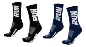 Kit 02 Pares Meia Corrida Hupi Run Tamanho 36-42 Preto e Azul