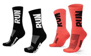 Kit 02 Pares Meia Corrida Hupi Run Tamanho 36-42 Preto e Laranja