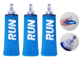 Kit 03 Garrafas Dobráveis Soft Flask Sherpa RUN Boca Pequena